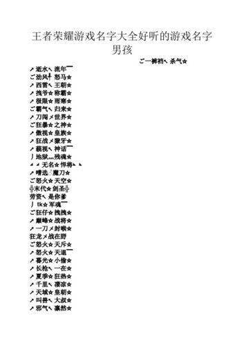 王者荣耀队名字大全（王者荣耀队名推荐）